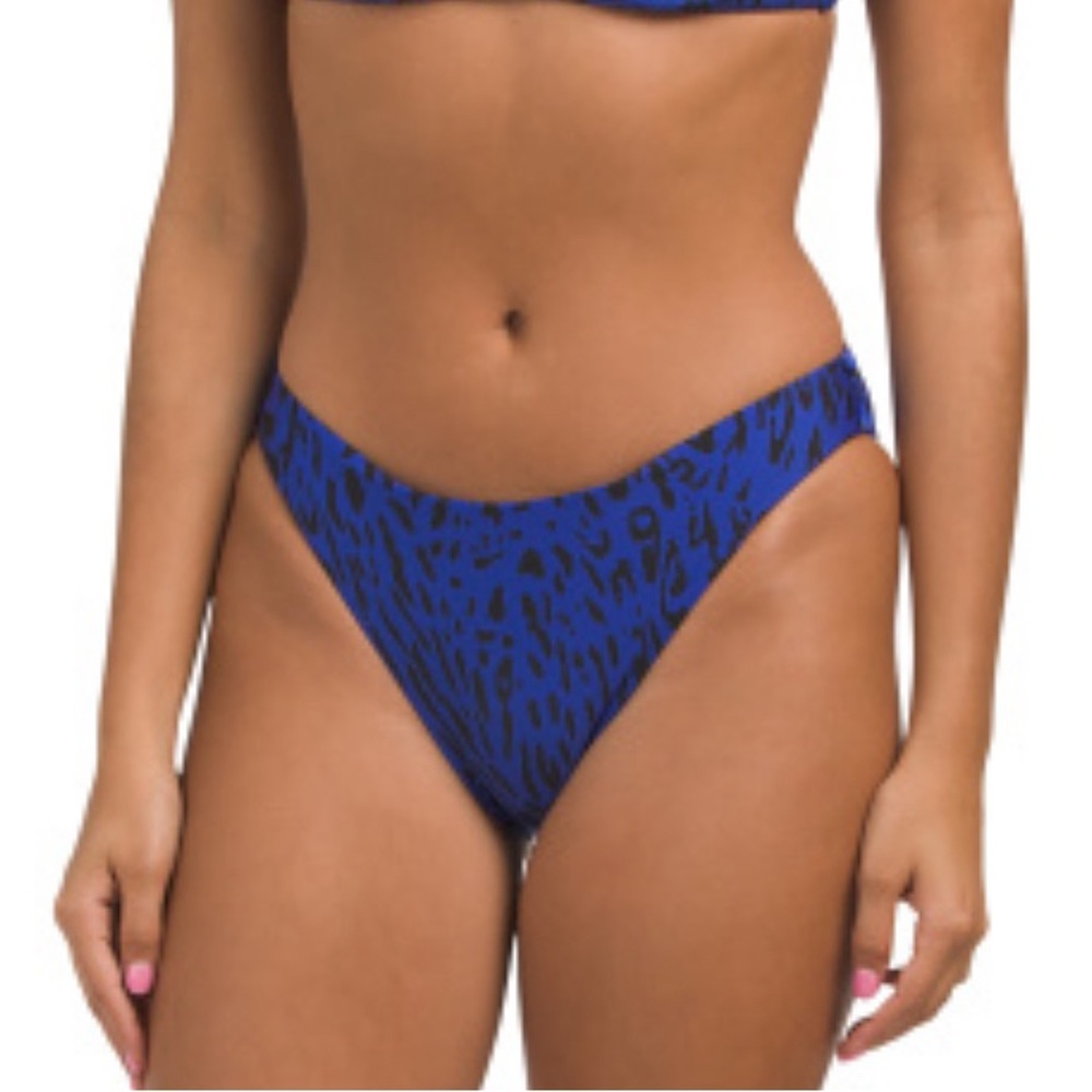 Vitamin A bikini bottom blue and black leopard